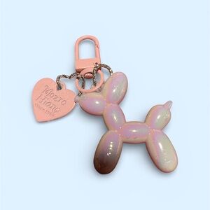 Pink Balloon Dog Purse Charm Keychain
